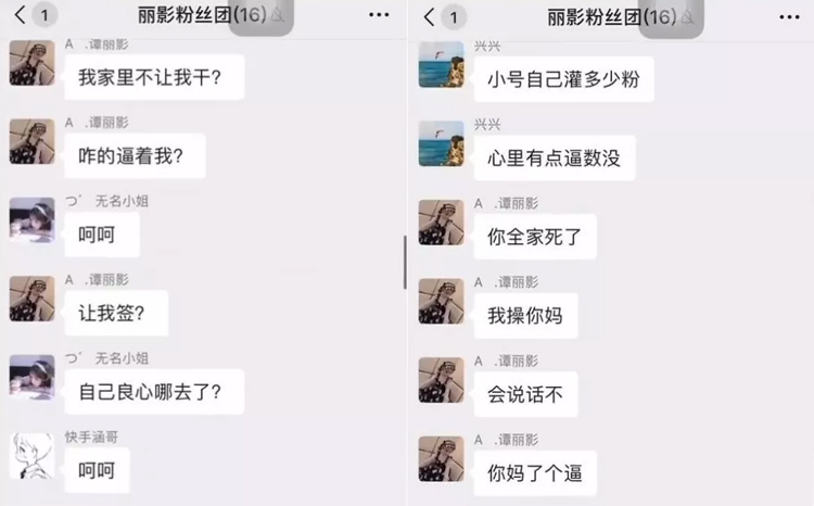 谭丽颖粉丝群聊天截图